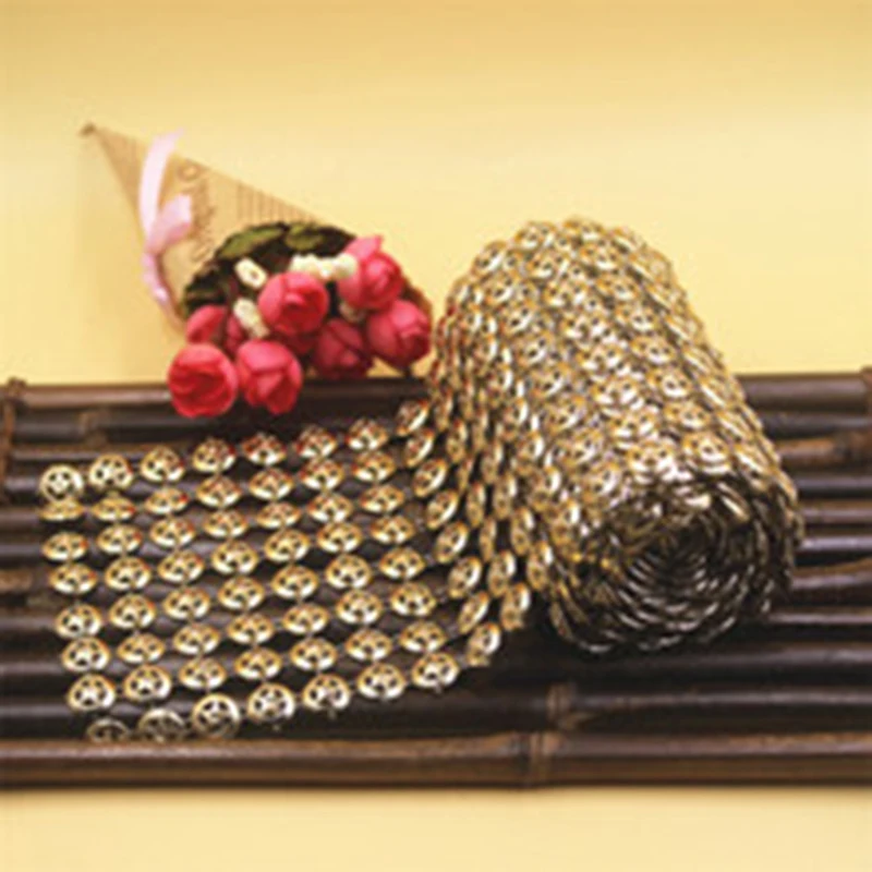 

Gold Deco Mesh Trim Wedding Decoration Bling Diamond Mesh Wrap Cake Roll 5yards Sparkle Party Rhinestone Crystal Ribbon