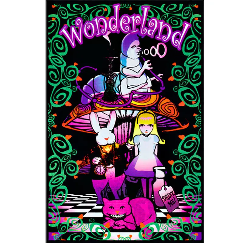 

0045B Wonderland II Blacklight-Wall Sticker Silk Poster Light Canvas Decoration