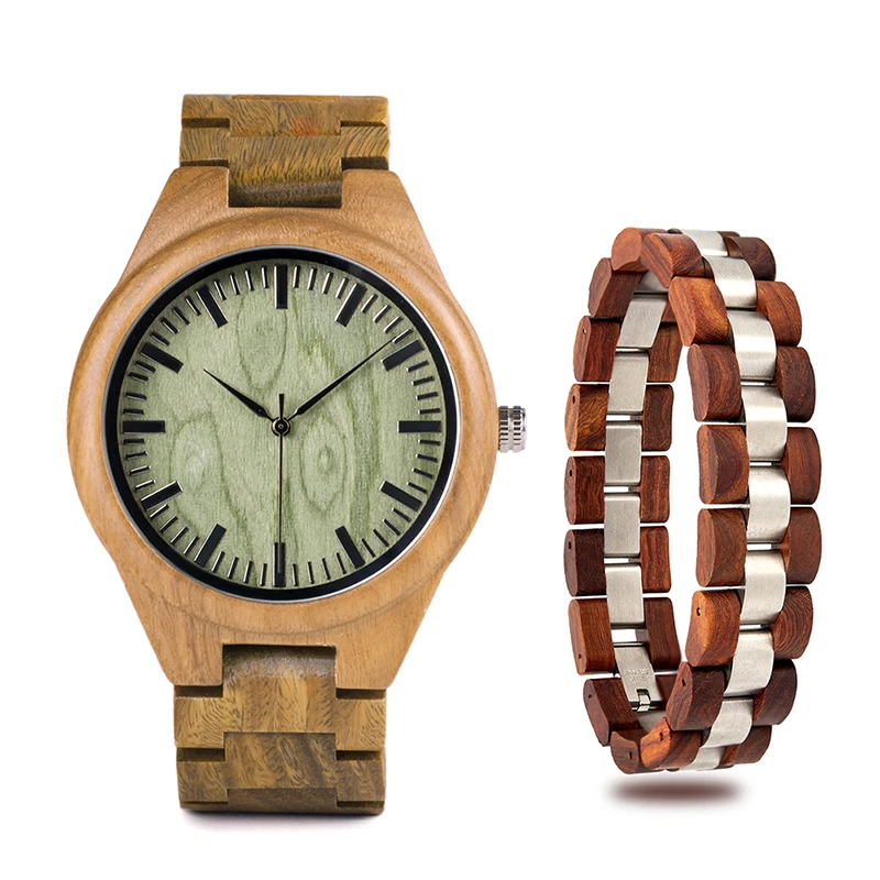 relogio masculino BOBO BIRD Watch Men Wood Metal Bracelet Relojes Quatz Watches Analog Mens Wristwatch Bangle Gifts Wooden Box
