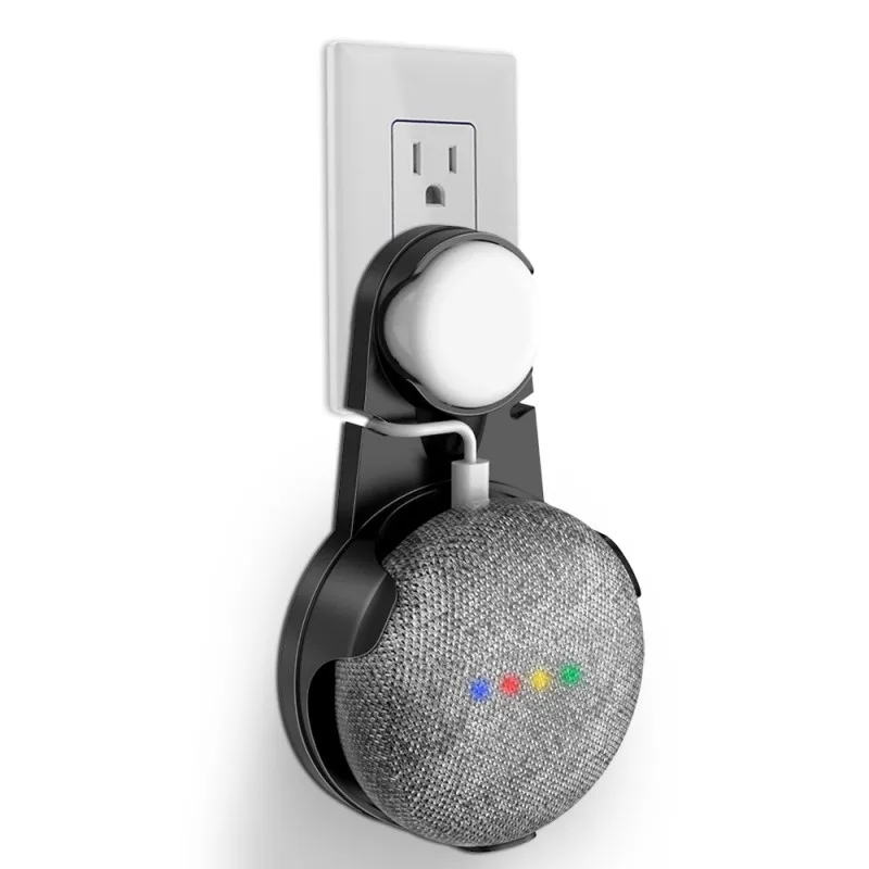 Black Розетка настенный держатель Подставка для Google Home Mini, компактный аксессуар для Google Home Мини голосовой помощник - Цвет: Black