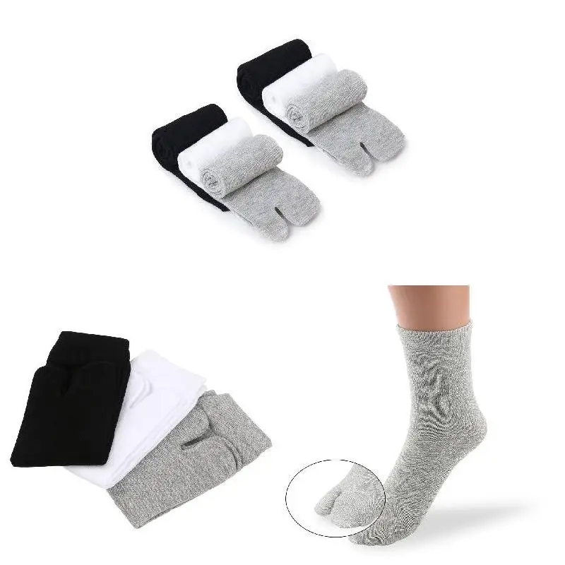 

Newly 3Pairs Socks Men Women Kimono Flip Flop Sandal Split Toe Tabi Ninja Socks