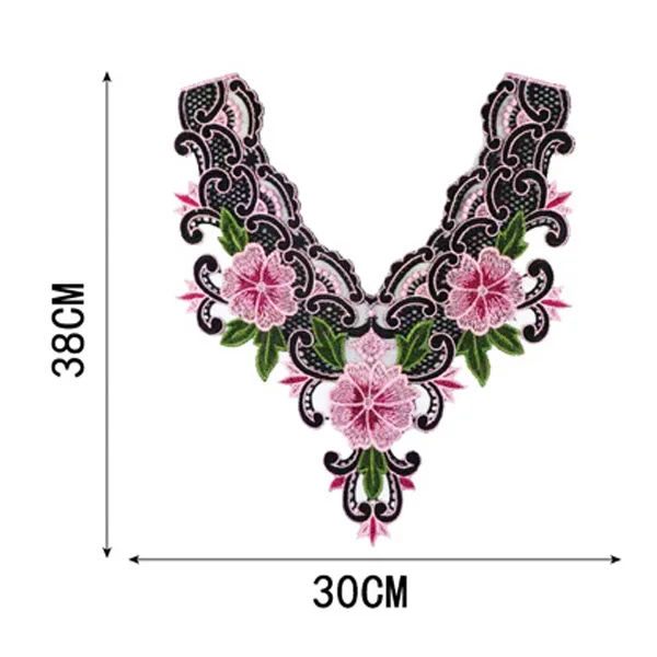 Одежда аксессуары кружево патч Этнические Цветы одежда патч водорастворимые сетки специальный воротник цветы - Цвет: 2