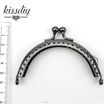 

KISSDIY 10pcs 8.5cm Gun black Metal Purse Frame kiss clasp Handle for Bag Craft bag make hardware accessory ,freeshipping