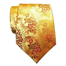 Галстук мужской тонкий модный классический цветочный Золотой жаккардовый шелк костюмы мужской галстук Галстук Свадебный