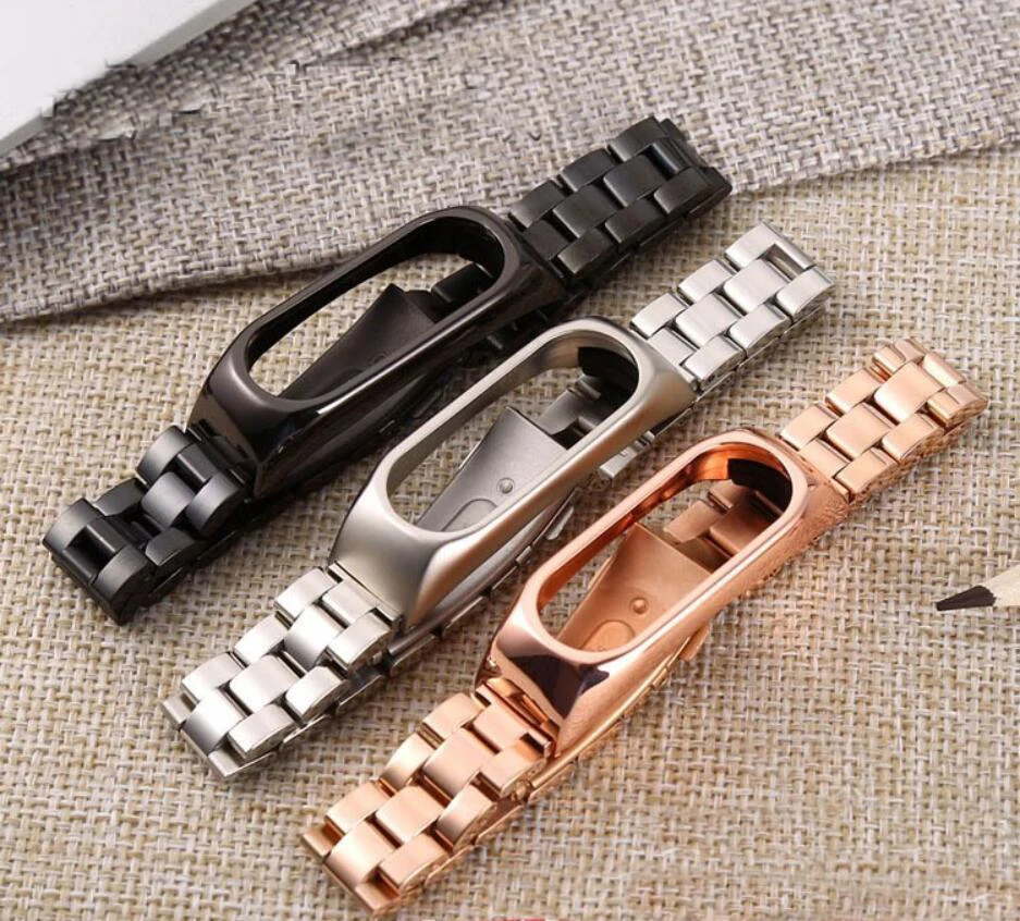 

Newest Strap For Xiaomi Mi Band 2 3 Stainless Steel metal Bracelet For MiBand 2 3 Wrist bands Replacement For Mi Band2 3