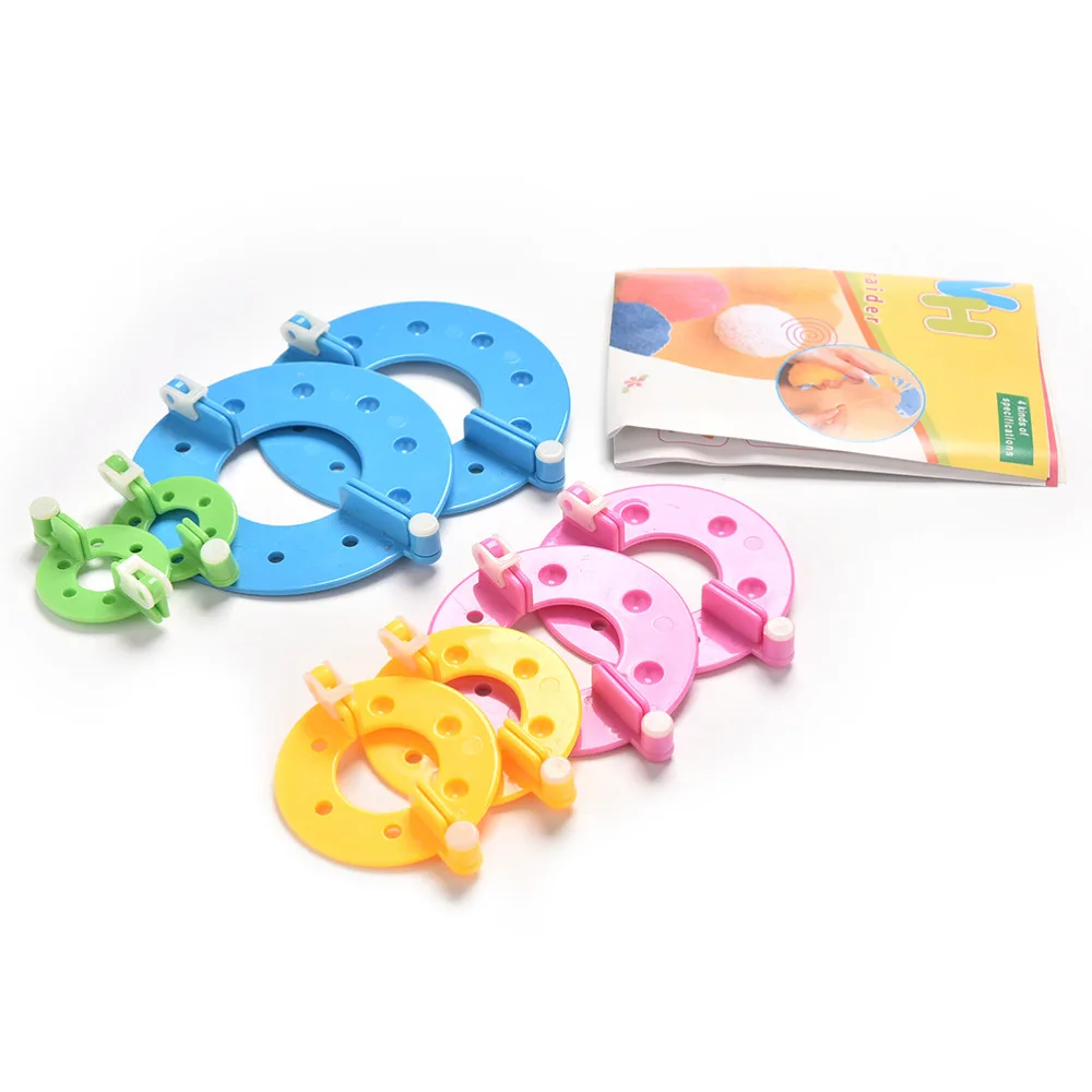 8 pcs/Set DIY Needle Craft Pompom Maker Fluff Ball Tool Weaver Knitting Loom Sewing tools 4 Size | Дом и сад