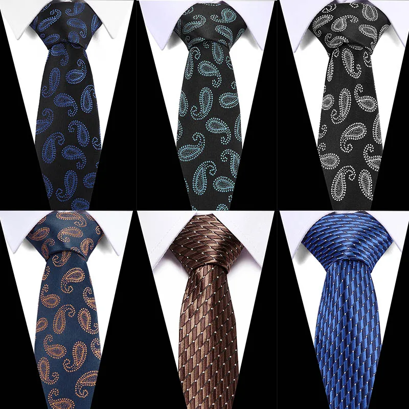 Роскошные Для мужчин s галстук 7 см черный темно-серый Пейсли шелковые галстуки жаккардовые галстуков для мужской формальный деловой