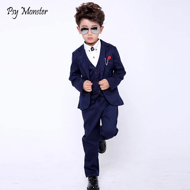 

2020 New 3PCS Blazer+Vest+Pants Kids Wedding Blazer Suit Flower Boys Formal Tuxedo School Suit Kids Performance Clothing Set N59