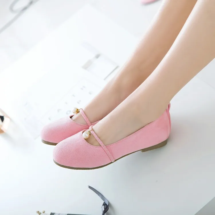 

Big Size 9 10 11 12 ladies high heels women shoes woman pumps Single shoes with round head and Pearl suede