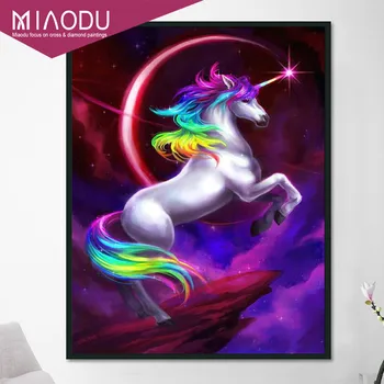 

Miaodu Full Square Diamond 5D DIY Diamond Painting "Unicorn Kirin" 3D Embroidery Cross Stitch Mosaic Painting Home Decor Gift