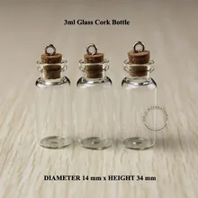 3 мл отличные маленькие стеклянные бутылки флаконы с металлическим крюком декоративные пробирки бутылки с пробковой пробкой 50 шт