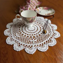 1 шт. 30 см белый круглый ручной работы хлопок крючком кружева Doily Doilies столовые приборы домашний кофе магазин стол столовые приборы