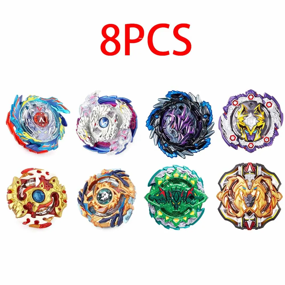 Набор топов пусковых устройств Beyblade Toupie Metal God Burst spinning top Bey Blade Blades Toy bay blade bables - Цвет: SZTL-8PCS-4