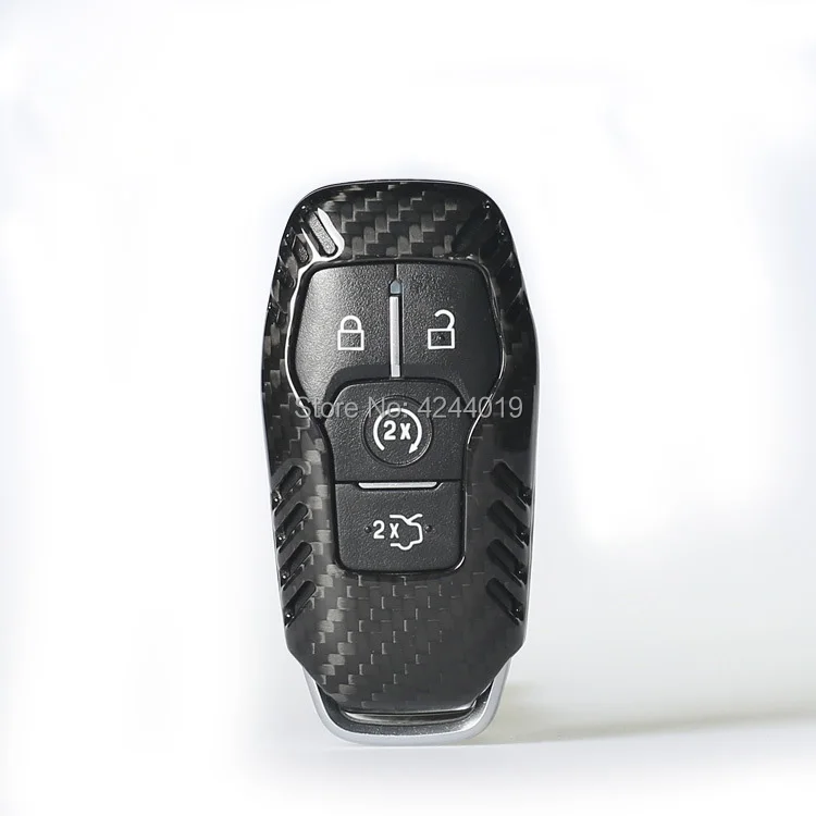 

Car Keychain Keyring Carbon Fiber Key Bag Key Fob Central Key Cover For Ford Explorer