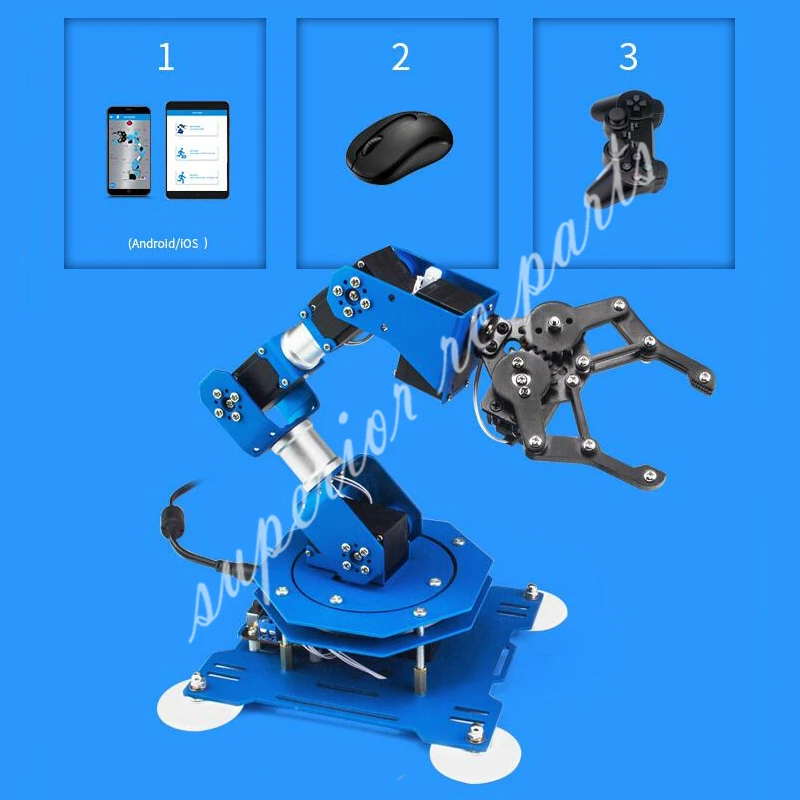 

XArm 6DOF Full Metal Robotic Arm Manipulator with Scratch/Arduino Remote Control for DIY Educational