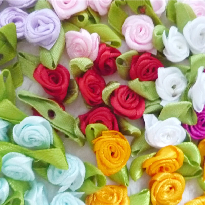 

ZGTGLAD 50pcs/lot Rose Handmade Fabric Hair Accessories Material Boutique Cloth Simulation Flower