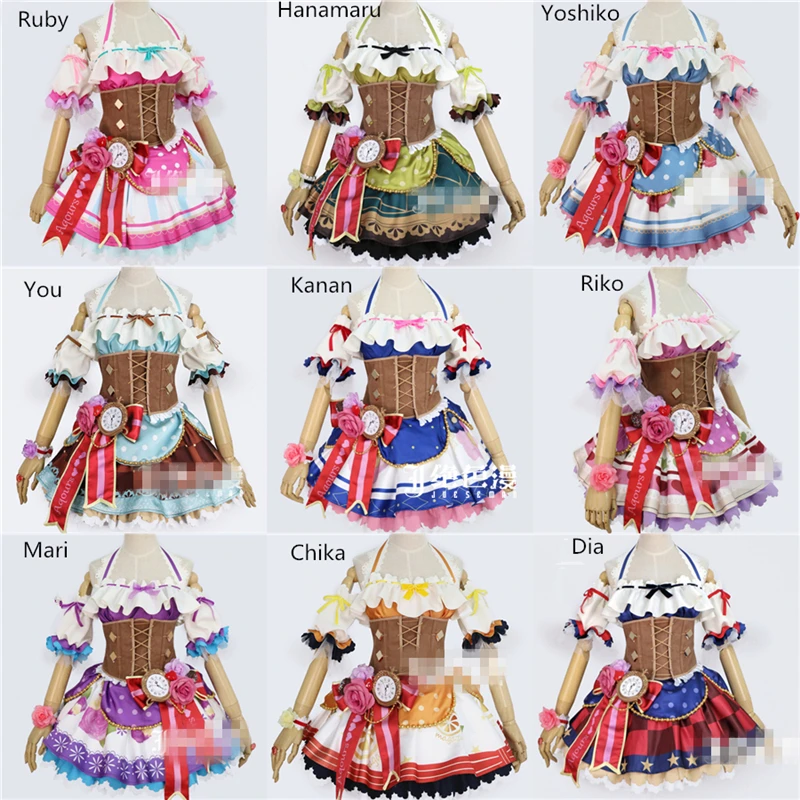 [В наличии] 2017 аниме Love Live Sunshine Aqours шоколадный костюм ко всему менберу на Хэллоуин