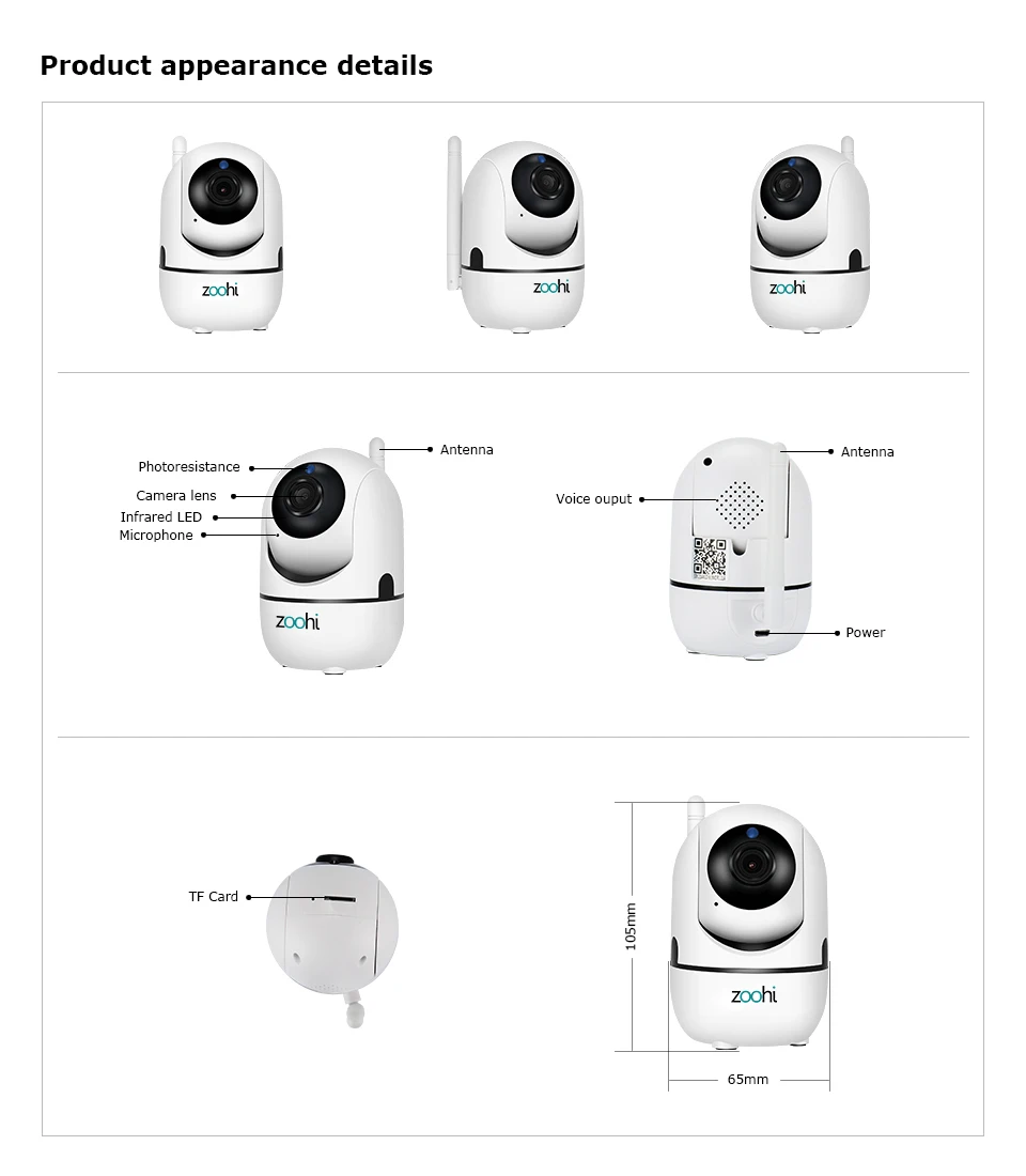 Zoohi HD 1080 P Беспроводной IP камера Intelligent Auto отслеживания человека охранных камеры скрытого видеонаблюдения ночное видение сетевая камера с wifi