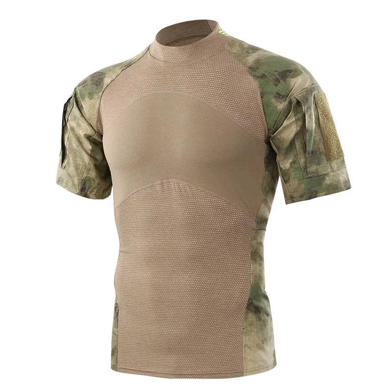 WOLFONROAD мужские летние футболки для походов и кемпинга тактические армейские зеленые спортивные майки с коротким рукавом военные камуфляжные футболки - Цвет: FG