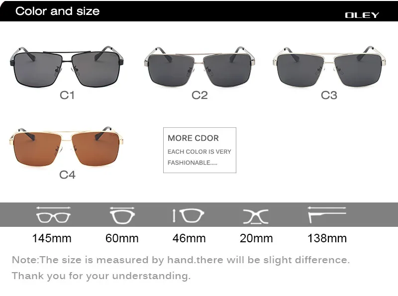 OLEY, модные мужские солнцезащитные очки s, брендовые, дизайнерские, поляризационные, квадратные, солнцезащитные очки для мужчин, винтажные, очки для рыбалки, очки для водителей Y1612
