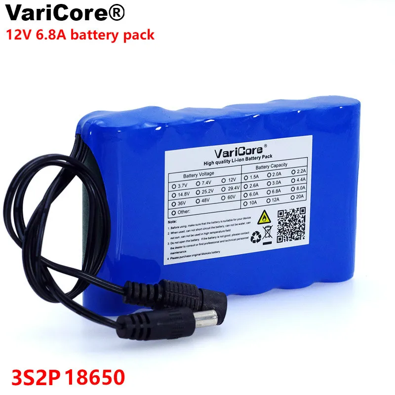  VariCore 12 V 6800 Mah Portable Super 18650 Rechargeable Lithium Ion battery pack capacity CCTV Cam - 32814612508