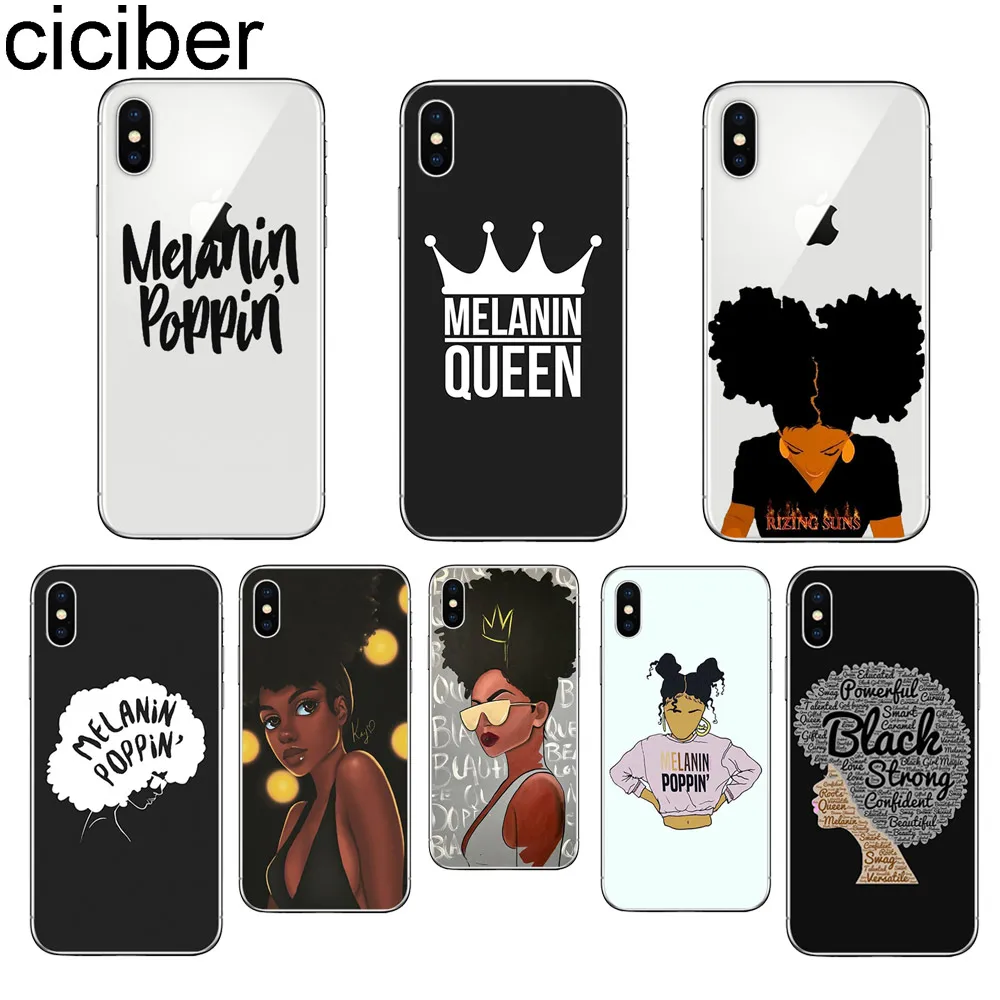 

ciciber for Apple iPhone 11 Pro Max Phone Case for iPhone X XR XS Max 7 8 6 6S Plus 5S SE Soft TPU Cover Coque Melanin Poppin