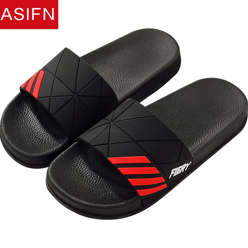 

ASIFN Men's Slippers Home Summer Women Slides Male Shoes Indoor Bathroom Sandals Soft Sole Bath Slip Household Flip Flops