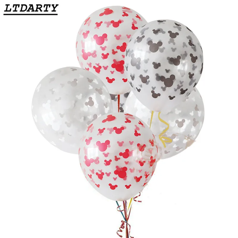 

50pcs Red Black Mickey Minnie Head Latex Balloons Transparent Balloon Birthday Wedding Party Decoration Air Balloons Kid Toys