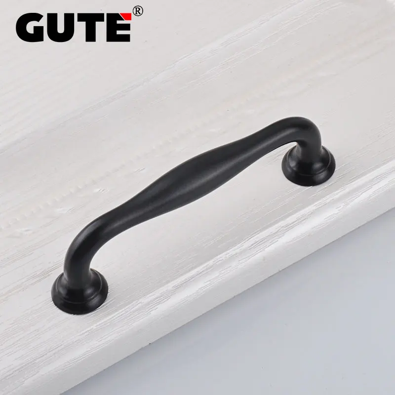 GUTE Black Furniture Handle Zinc Alloy Handle Wardrobe Cupboard