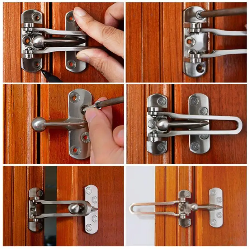 

107*67mm Zinc Alloy Hasp Latch Lock Door Chain Anti-theft Clasp Window Cabinet Locks Tools For Home Hotel Security Hardware