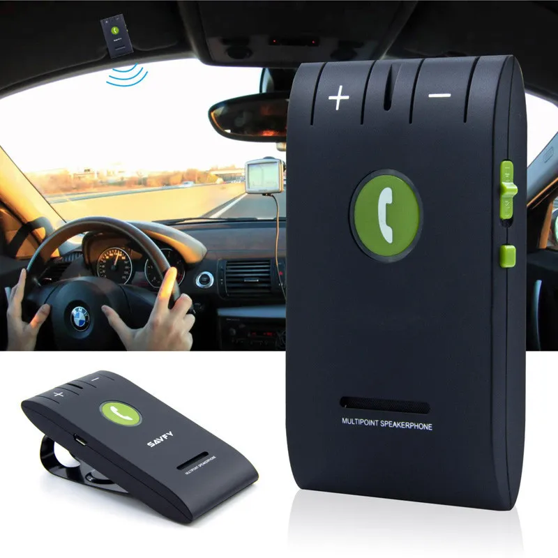 1PCS Black/White Car Kit Bluetooth Speakerphone Multifuctional Music