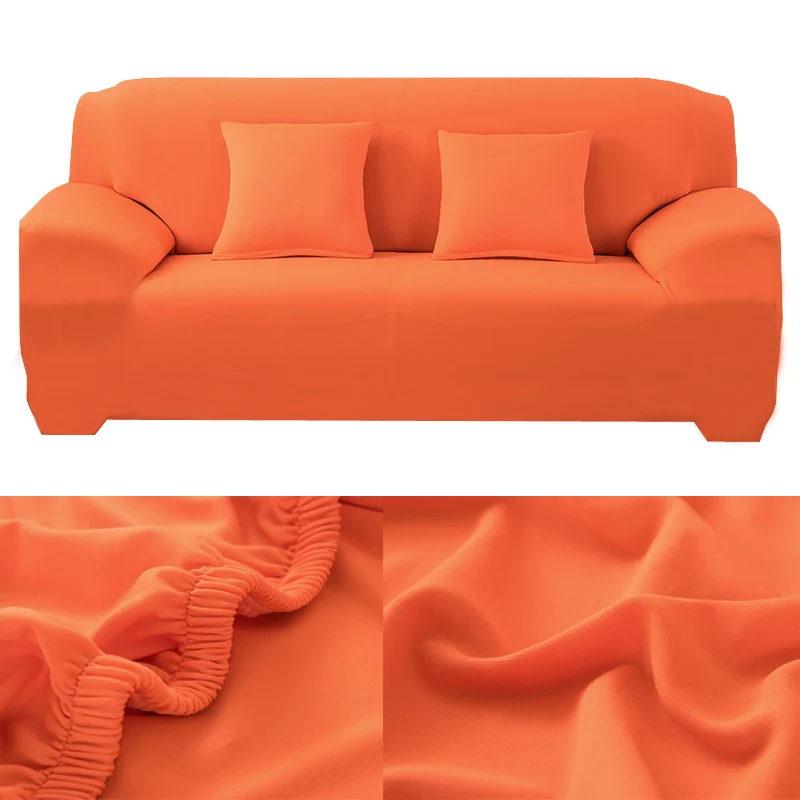 Чехлы для диванов, одноцветные чехлы для диванов, универсальные современные эластичные чехлы для диванов для гостиной, европейские чехлы для диванов - Цвет: 21-Orange