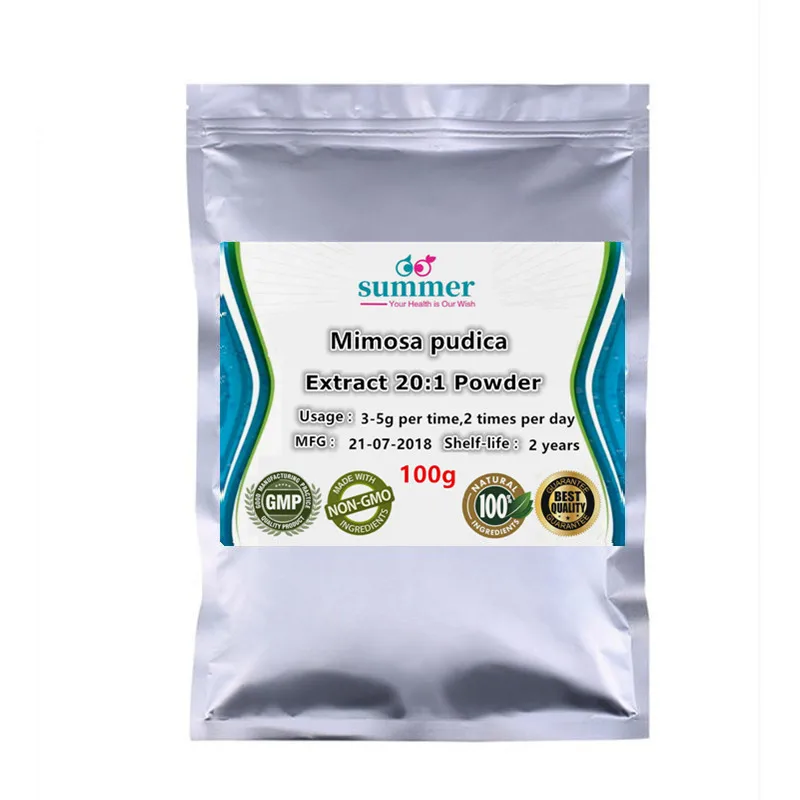 

100-1000g Pure Mimosa pudica extract 20:1 powder,Han xiu cao,sensitive plant,Mimosa hostilis extract