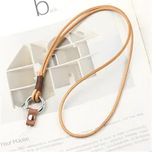 Ремешок из воловьей кожи для ключей, съемные шейные ремешки для сотового телефона, Mp3, Mp4, ID карты, для тренажерного зала, с веревкой, лариат, USB, держатель для Бейджа