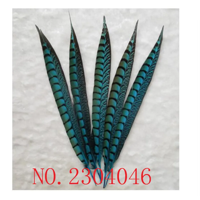 

Wholesale natural 14-16 inch (35-40CM) copper chicken side pheasant feathers dyed lake blue 50 DIY headdress accessories