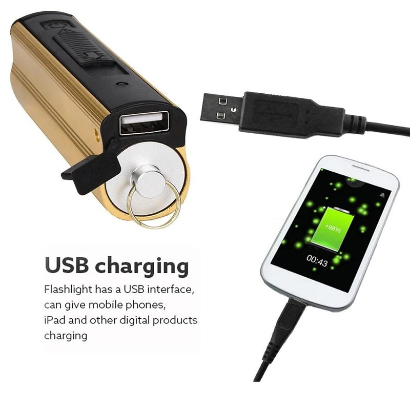1X USB лампа Многофункциональный 18650 светодиодный перезаряжаемый фонарик Банк