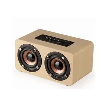 

Wooden Wireless Bluetooth Speaker Portable HiFi 3D Stereo Dual Loudspeaker Bass Support TF Cart For iPhone Sumsung Xiaomi