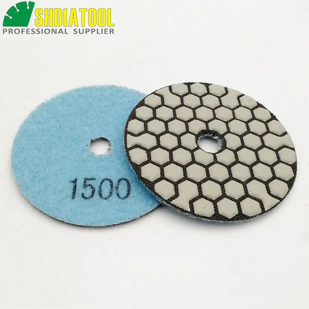 6pcs Diameter 3"/80mm #1500 Dry Flexible polishing pad for granite & marble, sanding disc for stone without water