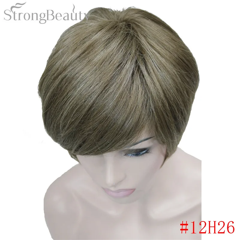 StrongBeauty Assimétrica No-Bangs Clipe Reta Curta Bob