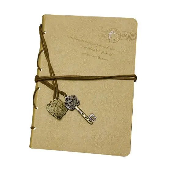 

Retro Diary Journal Travel notebook sketchbook notebooks key Khaki