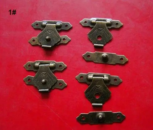 4000pcs 29*18mm Agraffe Lock Horns Bronze Gold Buckle Wooden Gifts Box Packing Clasp Latch Hook Small Drawer Door Fixture