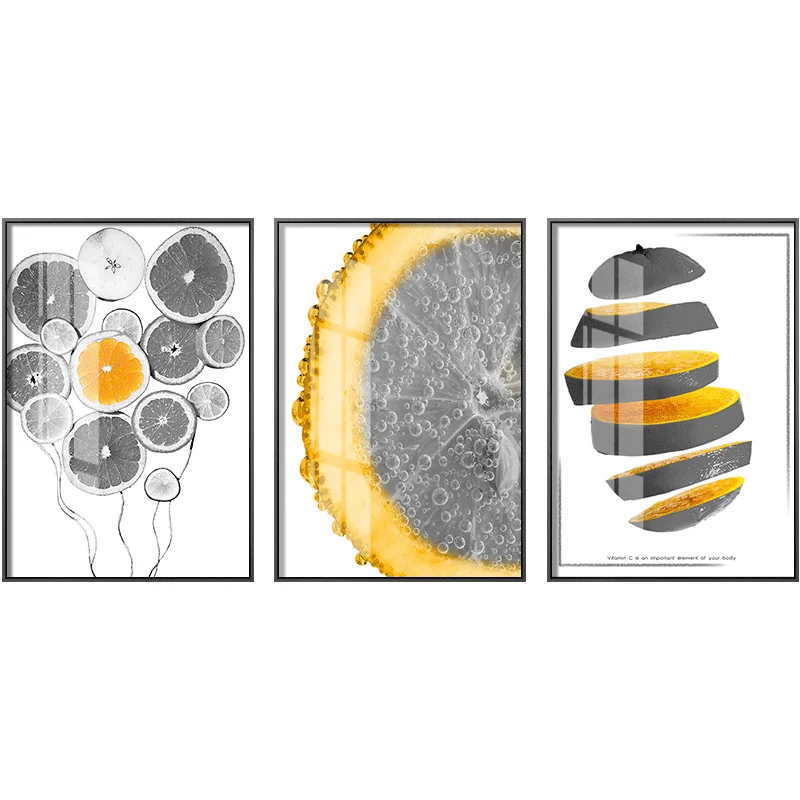 Nordic Lemon Black n Белый холст постер с принтом специальный дизайн современные