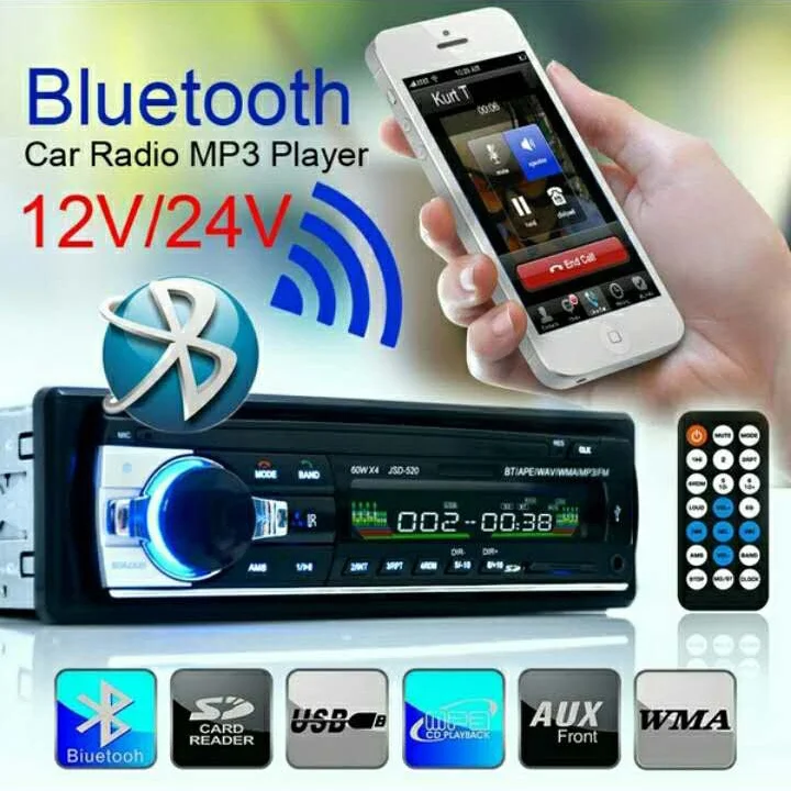 

New 12V Bluetooth Car Stereo FM Radio MP3 Audio Player 5V Charger USB&SD/AUX/APE/FLAC Car Electronics Subwoofer In-Dash 1