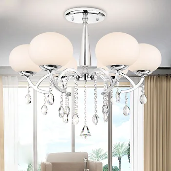 

Modern Contemporary Electroplated Feature for Crystal Metal Dining Room 6 heads