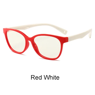 Ralferty Детские ультра-легкие силиконовые очки рамки с защитой от УФ-фильтром очки компьютерные очки UV400 оправы ребенка K007 - Цвет оправы: Red White