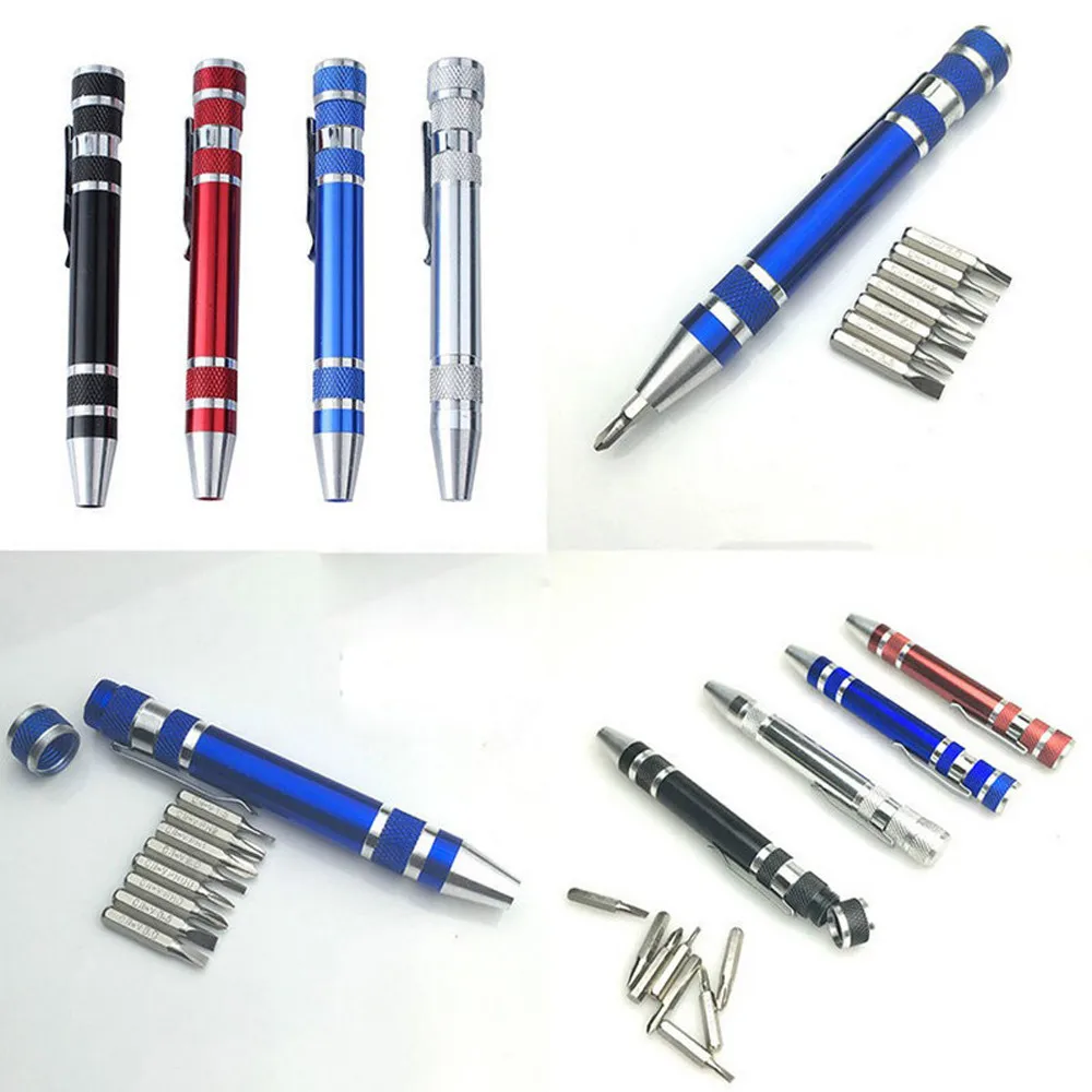 

8 In 1 Pocket Precision Screwdriver Bit Set Torx Star Phillips Repair Tool Kit