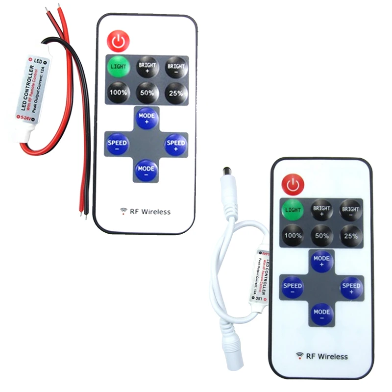 1PC Mini Led Light Dimmer RF Wireless Remote LED Controller DC5 24V
