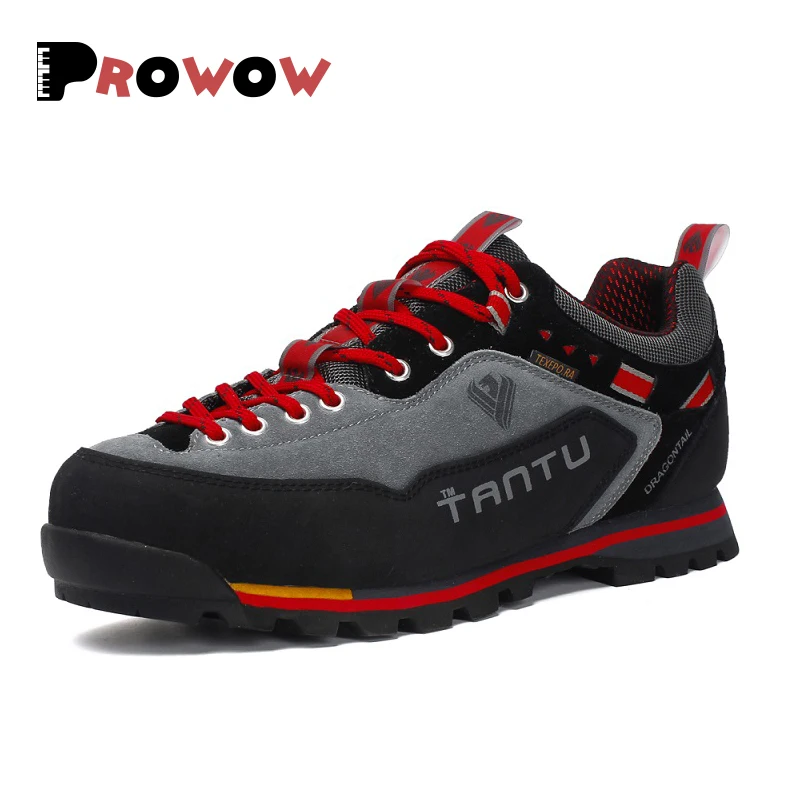 Boots Men 2019 Male Sneakers Shoes Adult Boot Non-Slip Casual Footwear Outdoor Travel Hiking Boots Shoes Autumn Genuine Leather