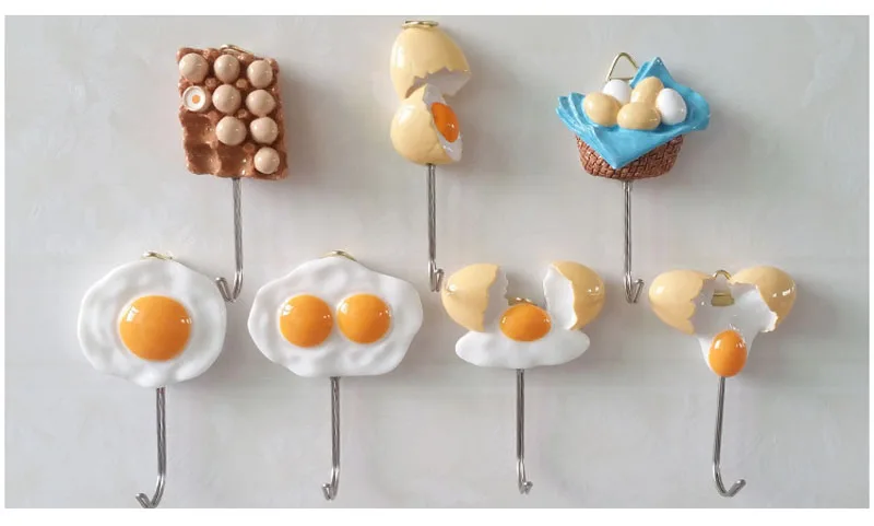 Cute Resin Egg Shaped Hooks Kitchen Dining Room Decoration Hooks Wall Decoration Hooks Crafts  (14)