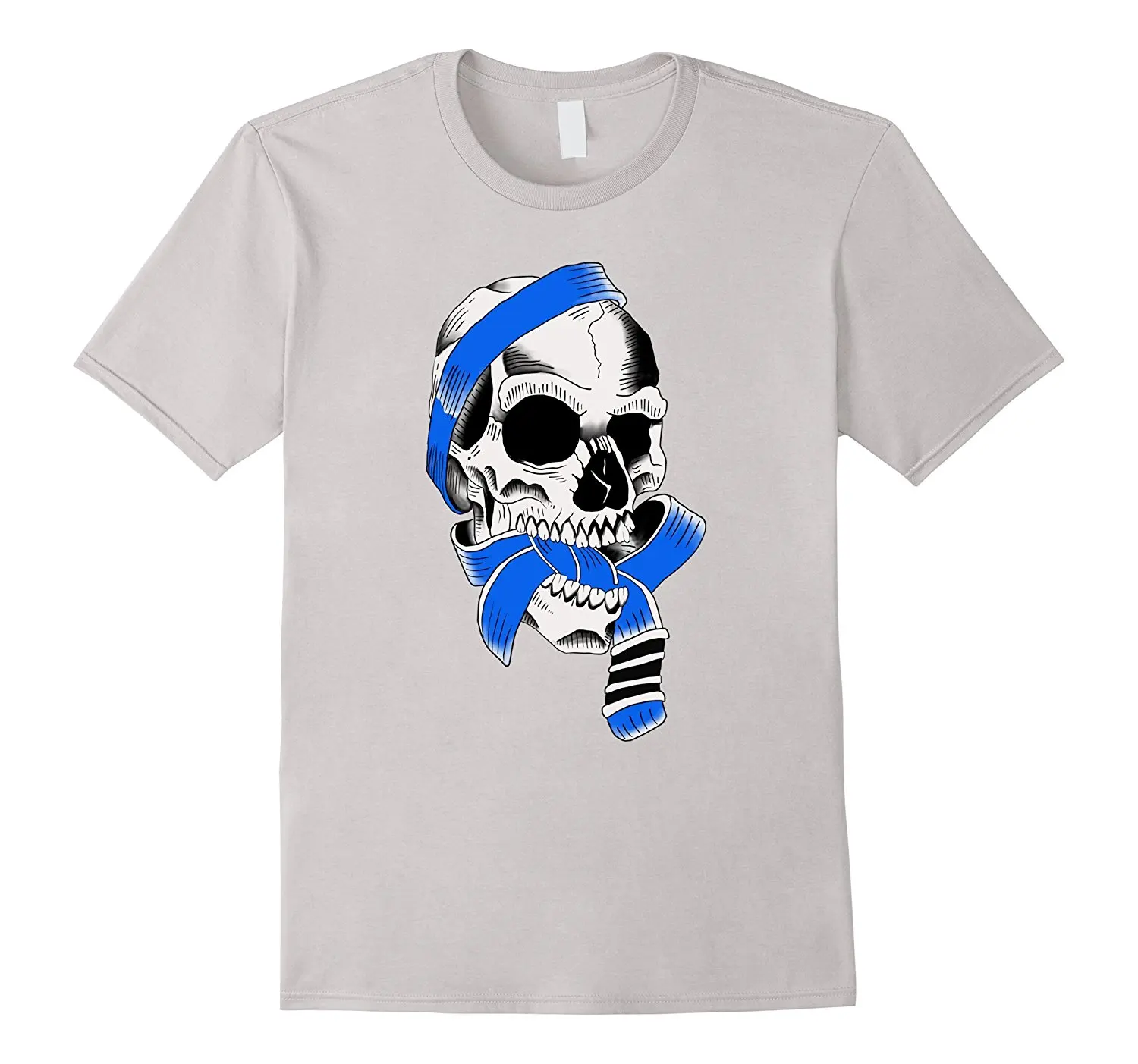 2020 summer style Fashion Tshirt - Brazillian Jiu-jitsu Skull with BJJ Blue belt Tee shirt | Мужская одежда
